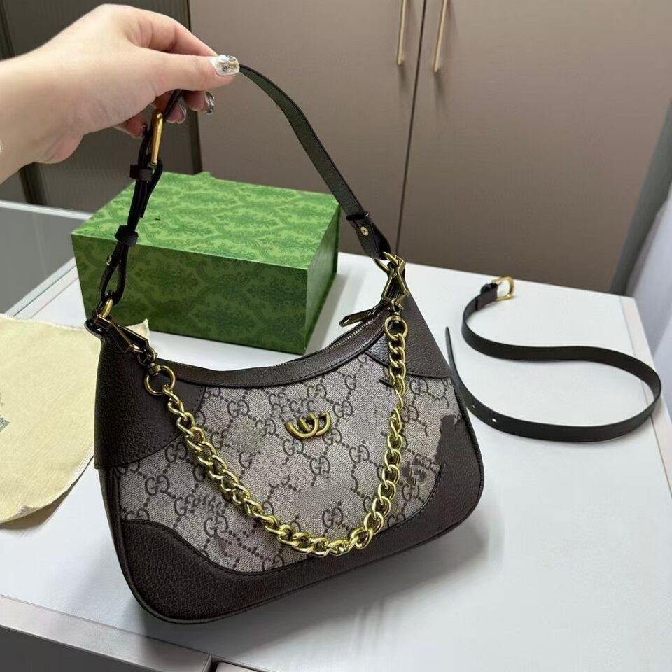 Túi Đeo Vai Nữ Da Thật Vintage, Túi Xách Tay, Túi Đeo Chéo Thiết Kế Hoa Hồng Màu Nâu chi tiết 18