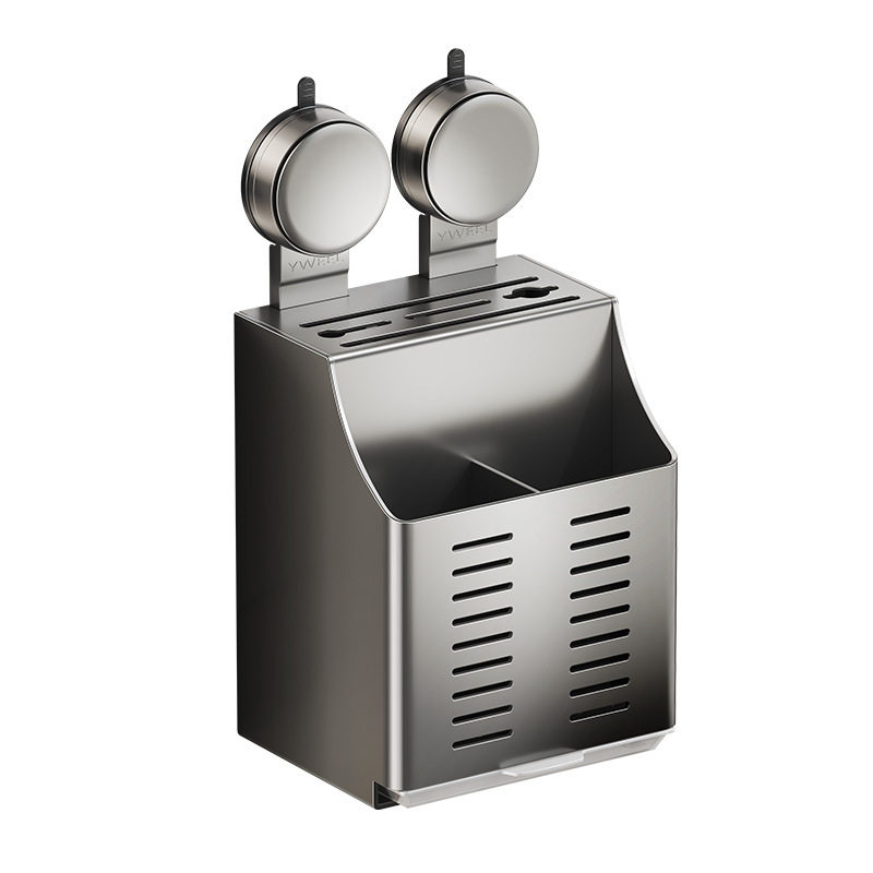 Knife Holder Storage Rack Wall-Mounted Punch-Free Chopstick Barrel Cage Box Integrated Chopstick Cage Kitchen Knife
