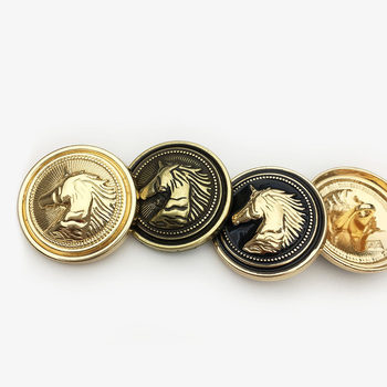 High-grade Horse Head Metal Button Men's and Women's High-grade Coat Button Golden Coat Coat Coat Button Accessories