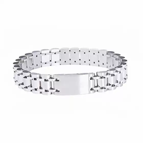 Men's Bs Bracelet, Stainless Steel Five-Bead 18K Electroplated Watch Chain, Complete Packaging, Customizable Logo