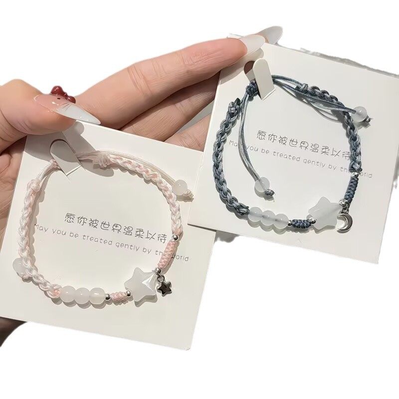 Chinese Style Star Woven All-match Bracelet for Women Ins Niche Simple Girlfriend Hand Rope Super Fairy Couple Gift for Girlfriend