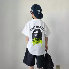 031105 Children's T-Shirt Pure Cotton Girls Summer Boys Short-Sleeved Printed Cartoon