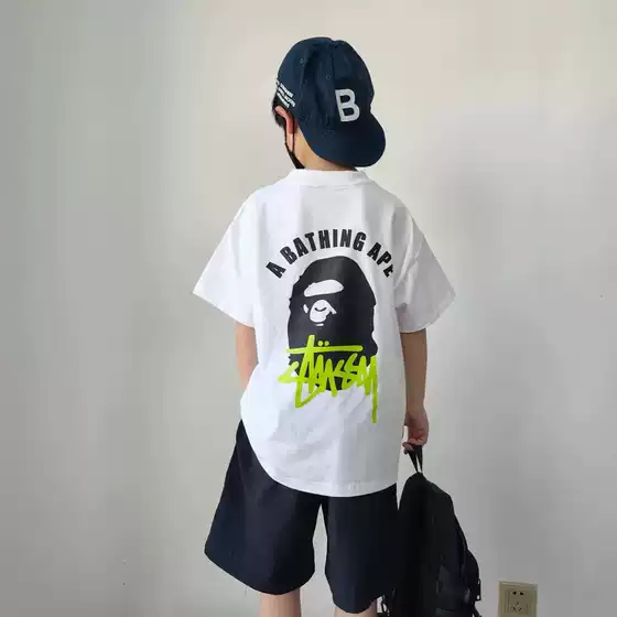 031105 Children's T-Shirt Pure Cotton Girls Summer Boys Short-Sleeved Printed Cartoon