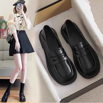 2025 Spring New Soft Leather Small Leather Shoes Women's Work Soft Soled Shoes British Style Loafers Women's Easiest for Match Shoes Women