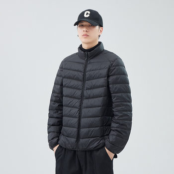 Short, Lightweight, Portable down Jacket for Men, 2025 Winter New Style, Duck down Stand Collar, Warm Ribbed Inner Lining, Trendy Coat