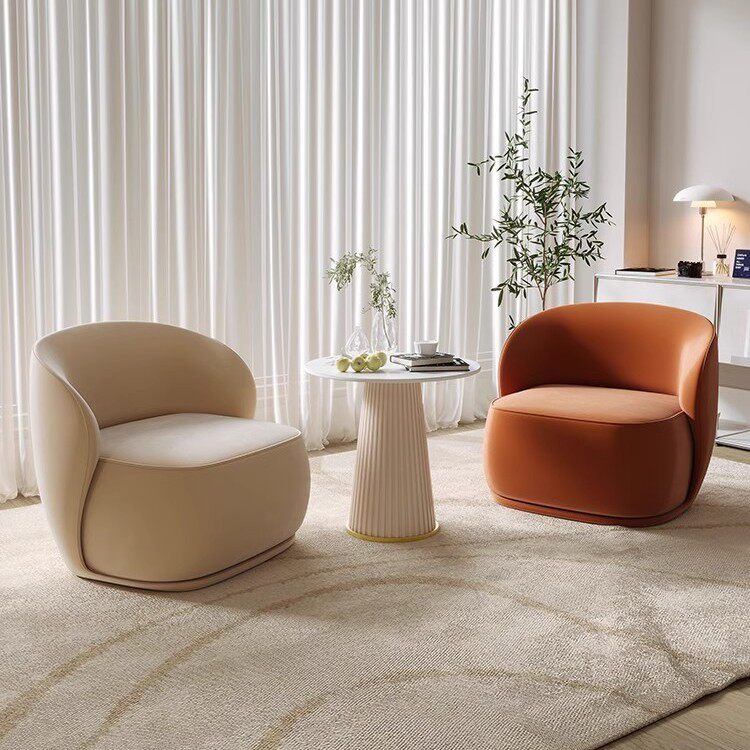 网红休闲酒店接待洽谈桌椅美容院休息区设计师单人沙发椅茶几组合