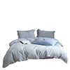 Ins Wind-tight Edge All Cotton Washed Cotton Striped Four-piece Set Pure Cotton Quilt Cover Bed Sheet Skin-friendly Naked Sleeping Bedding