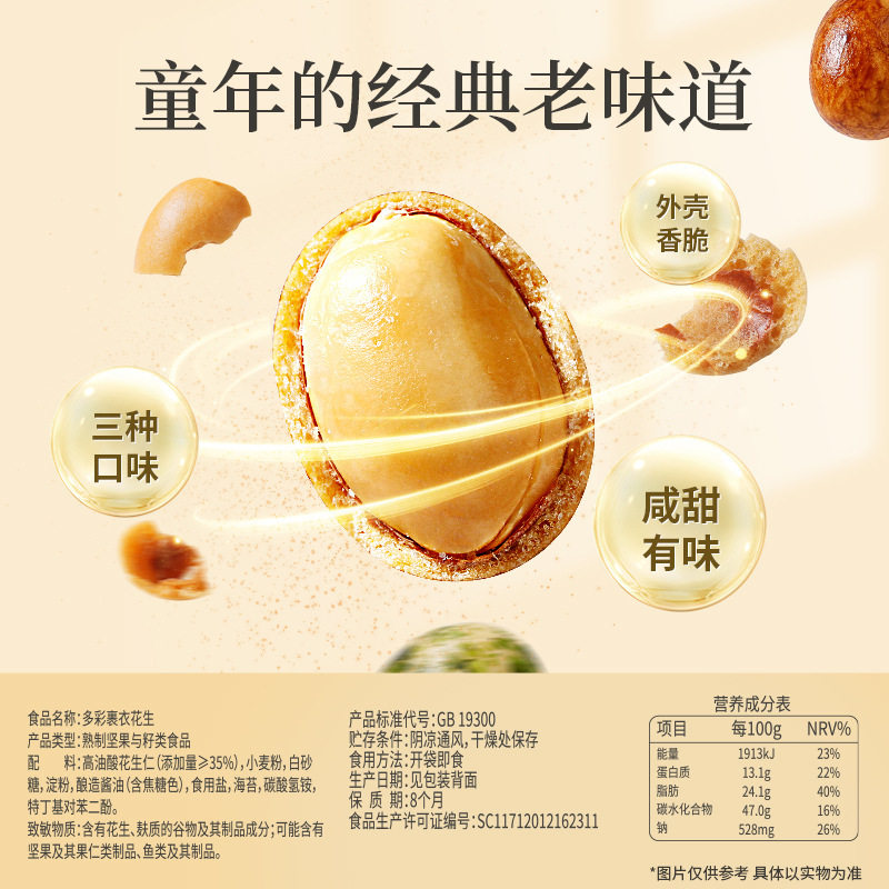 Baicao Flavor Colorful Fish Skin Peanuts 100g (Bag)