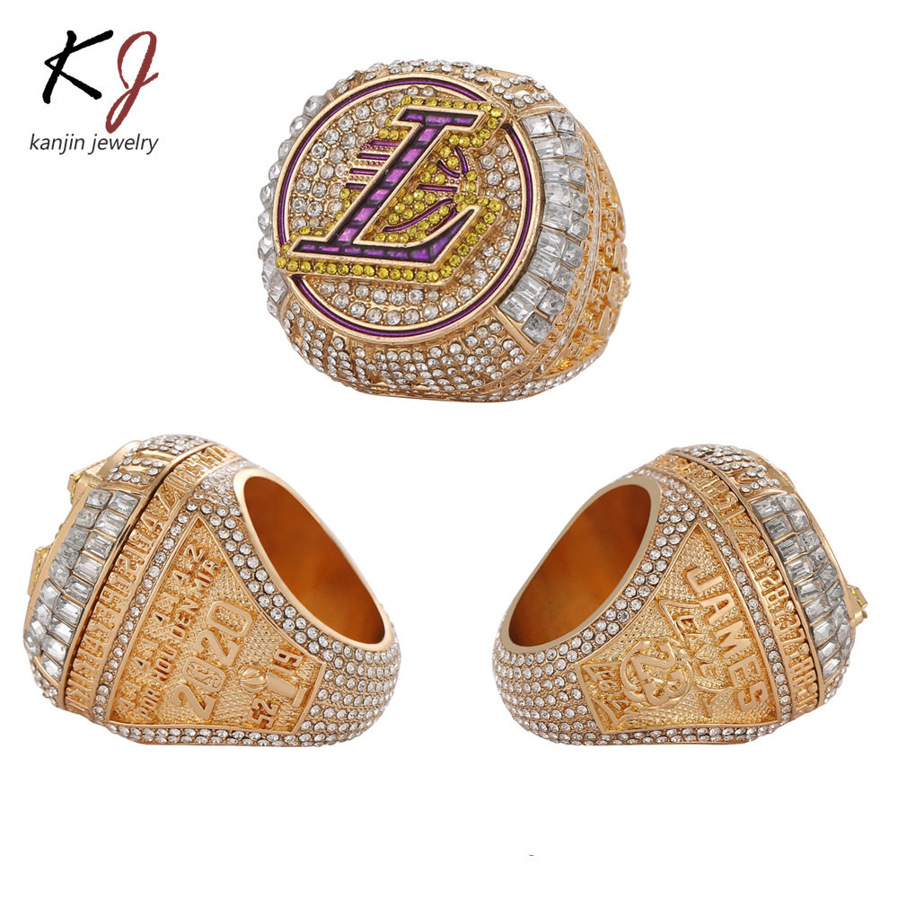 Aliexpress, хит продаж, баскетбольное кольцо NBA 2020 Lakers Championship ring, съемное мужское кольцо с открытой крышкой, ювелирные изделия Изображение 1
