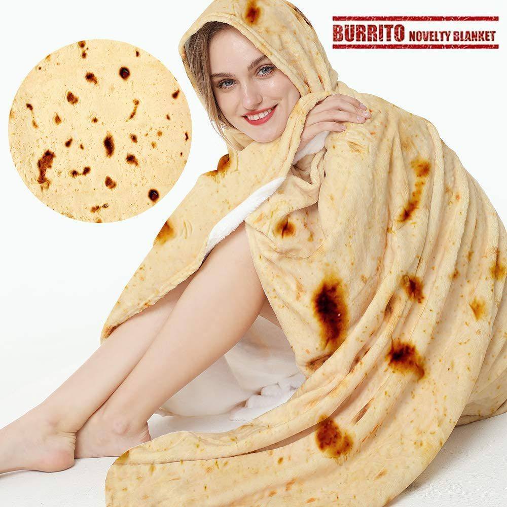 Creative round Mexican pancake hand-held pancake pancake pancake pizza office lunch break nap flannel blanket