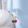 Cross-border keychain si tamli Cup accessories Pearl Chain love chain with lobster buckle hanging 26 English letters