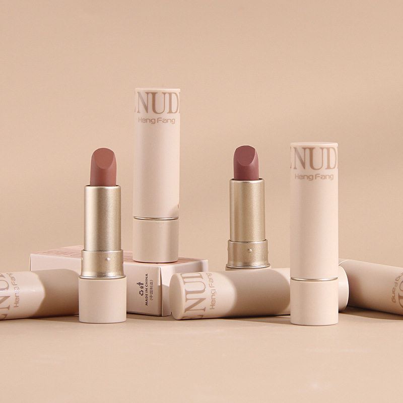 hengfang light mist holding color lipstick matte velvet waterproof easy to color long-lasting white non-stick cup moisturizing high-grade
