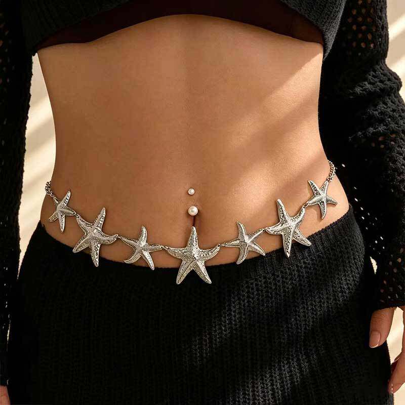 Metal sunflower waist chain women's adjustable dress waist multi-layer high-end chain belt accessories