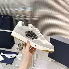 Top Version D Family B27 B30 Series Men's and Women's Classic Presbyopic Letter Sports Genuine Leather Casual Sneakers Low Top