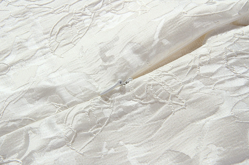 Bộ mặc nhà nữ cotton tay ngắn họa tiết trơn — Trắng chi tiết 11