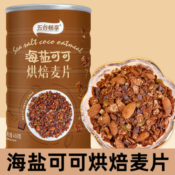 Sea Salt Cocoa Baked Oatmeal Drink Breakfast Fitness Nuts Hazelnut Chocolate Oatmeal Overnight Commercial Wholesale