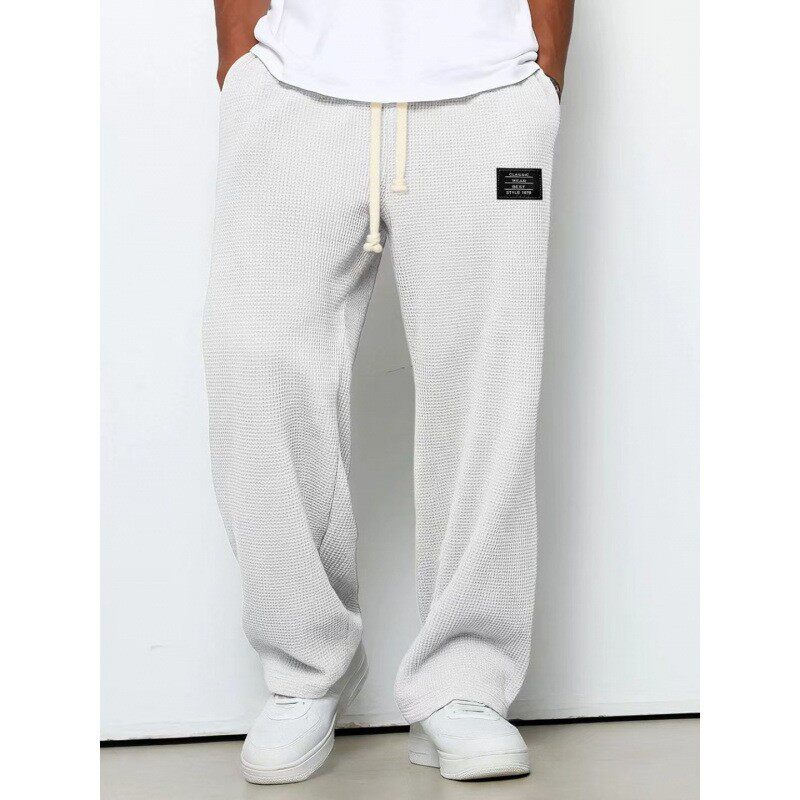 Men's summer casual sports pants straight wide leg thin cool...