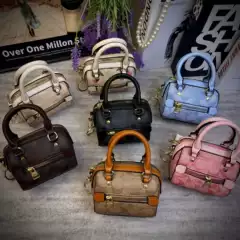 Koujia Q-Version Bag Pendant 2025 New Retro Print Color-Blocking Handbag High-Quality Texture Coin Purse Versatile