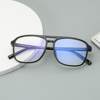 Men's and women's fashionable large frame plain glasses computer anti-blue light eye protection plastic frame plastic leg glasses women's glasses frame