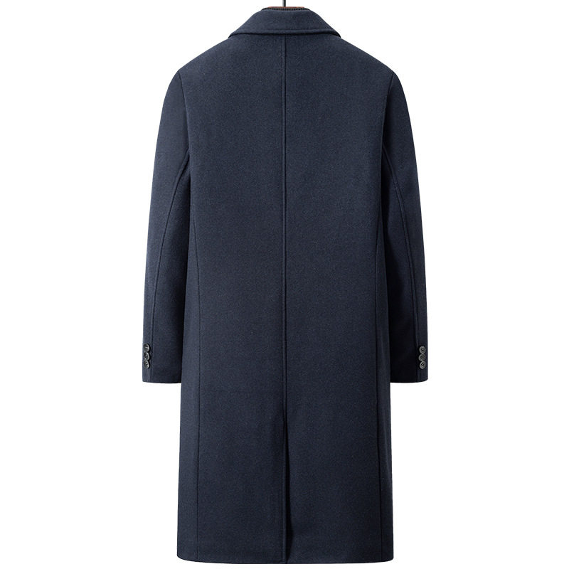 Mens Woolen Overcoat Knee Length Thickened Warm Stylish Autumn Winter Outerwear Wholesale Available