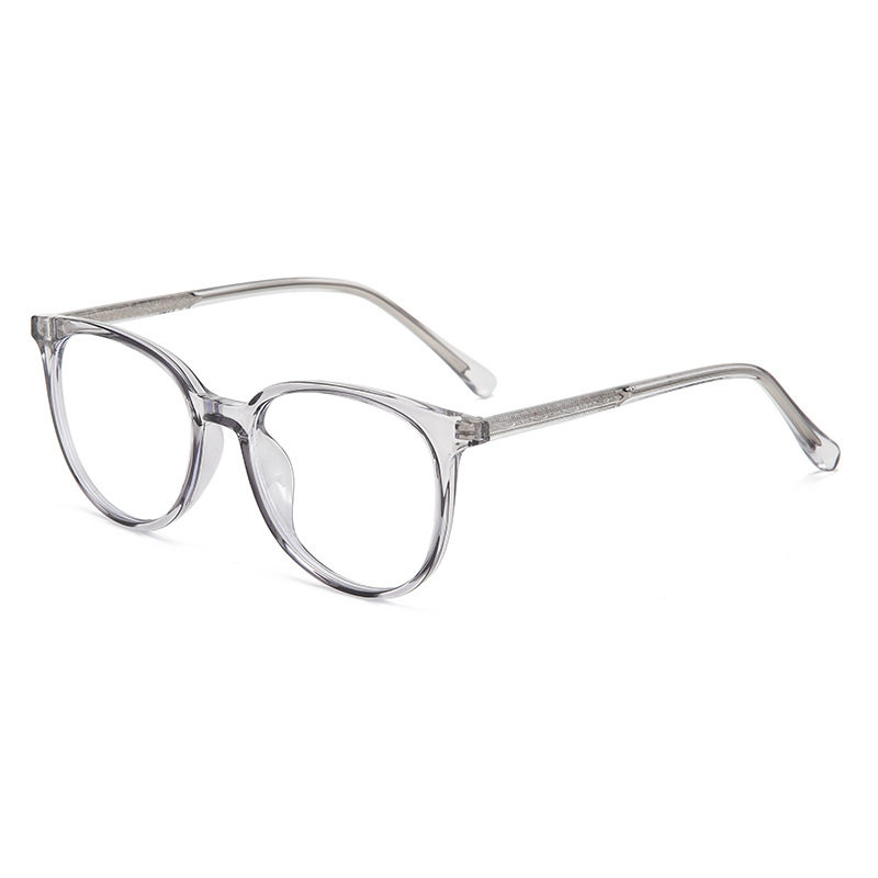 17218 Eyeglass Frame Internet Celebrity Transparent Crystal Texture Eyeglass Frame Imitation Acetate Insertable Leg Tr90 Optical Glasses