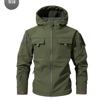 Cross-Border Men's Autumn and Winter Tad Sharkskin Soft Shell Jacket Camouflage Cold-Proof Clothing Sports Outdoor Tactical Fleece Jacket