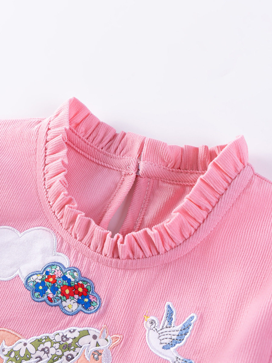 Girls' Dress Wholesale, Summer Short-sleeve Cotton Kids' Dress, Cartoon Kids' Skirt