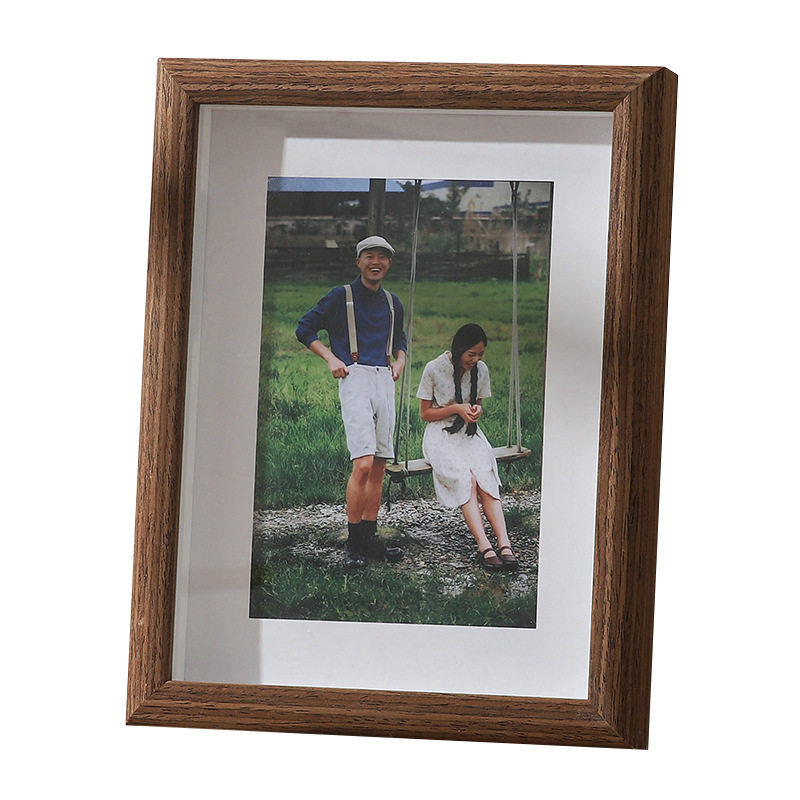 Sticking bottom rounded corner photo frame wooden table 8 inch 12 inch A4 wall hanging solid wood Nordic creative wall hanging picture frame wholesale