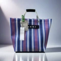 1-1 blue white blue stripes-aluminum portable