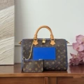 Monogram canvas coated blue label 30 pillow
