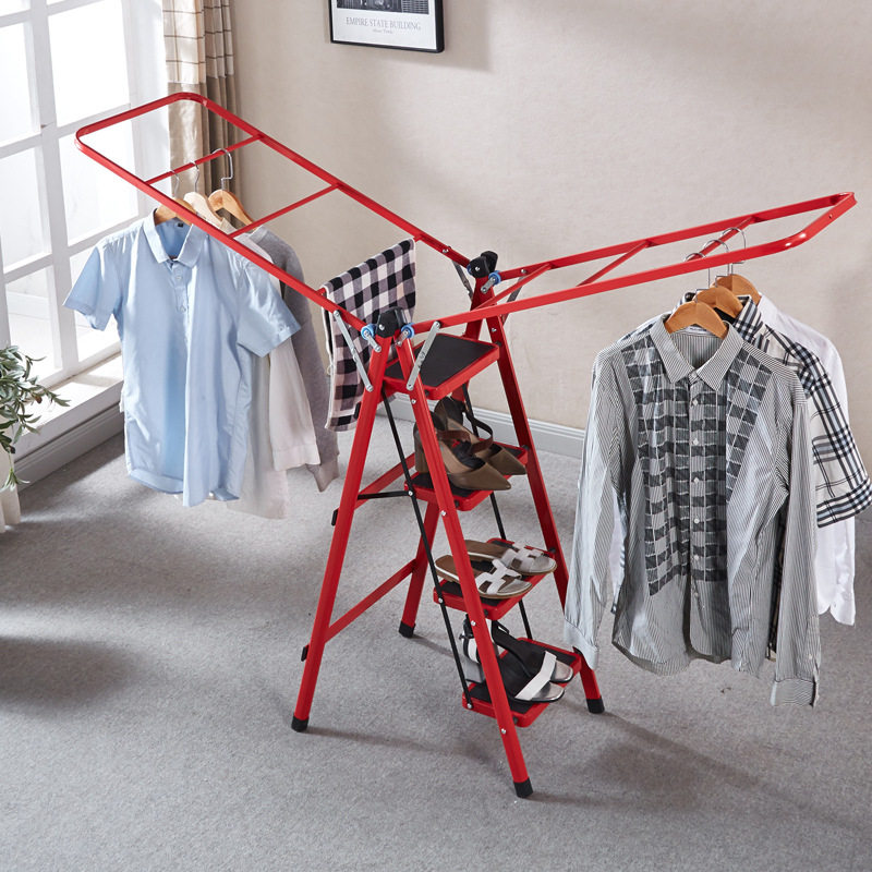 Folding drying rack artifact ladder drying rack integration three four five pedal gift new ladder drying rack function