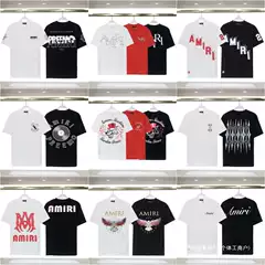 Amiri Cross-Border Wholesale Trendy Brand Amiri Short-Sleeve T-Shirt with Print, Fashionable Casual Matching Top