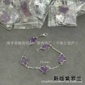 Violet white gold-five flower bracelet