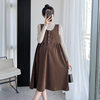 Maternity clothes Spring and Autumn New Korean style fashionable temperament age-reducing suspender skirt bottoming shirt two-piece set pregnant women dress