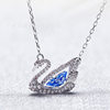 Shijia High Version 1:1 Blue Gradient Swan Necklace Women's Swarovski Black Swan Clavicle Chain Manufacturer Drop Shipping