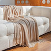 Nordic Simple Solid Color Tassel Knitted Blanket Nap Blanket Air-conditioning Blanket Bed End Towel Knitted Blanket Sofa Cover Blanket Blanket