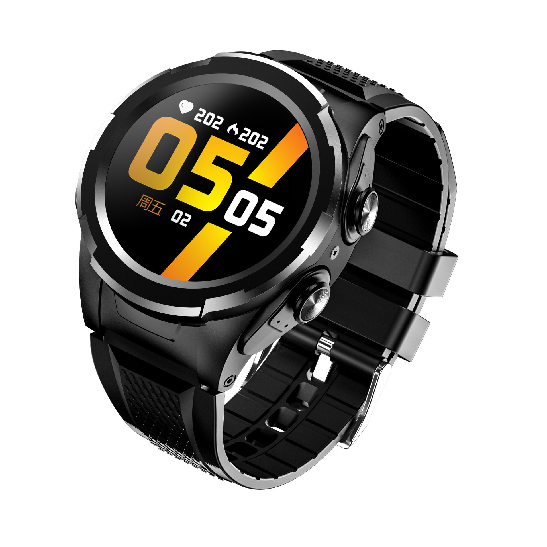 F6TWS Headset 2-in -1 Game Headset Sound Quality 180 Degree Dial Rotating Heart Rate Monitoring Sports Watch