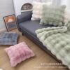 Cross-border imitation rabbit plush pillow case without core living room sofa bedroom pillow removable and washable double-sided velvet waist pillow