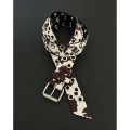 Double row rivet cow pattern belt-brown and white