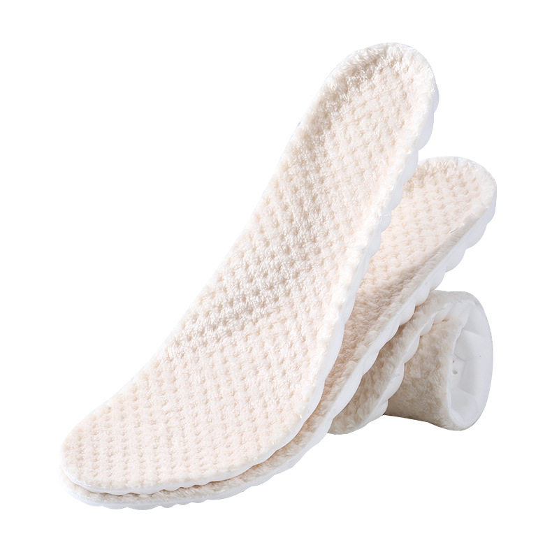 Flannel warm shoes lint-free deodorant sweat-absorbent breathable thickened slip-on feeling insole comfortable shock-absorbing fleece-lined insole