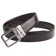 Tm Men's Belt Smooth Buckle Letter Belt Youth Plaid Trouser Belt Trendyy Casual Business Belt Wide