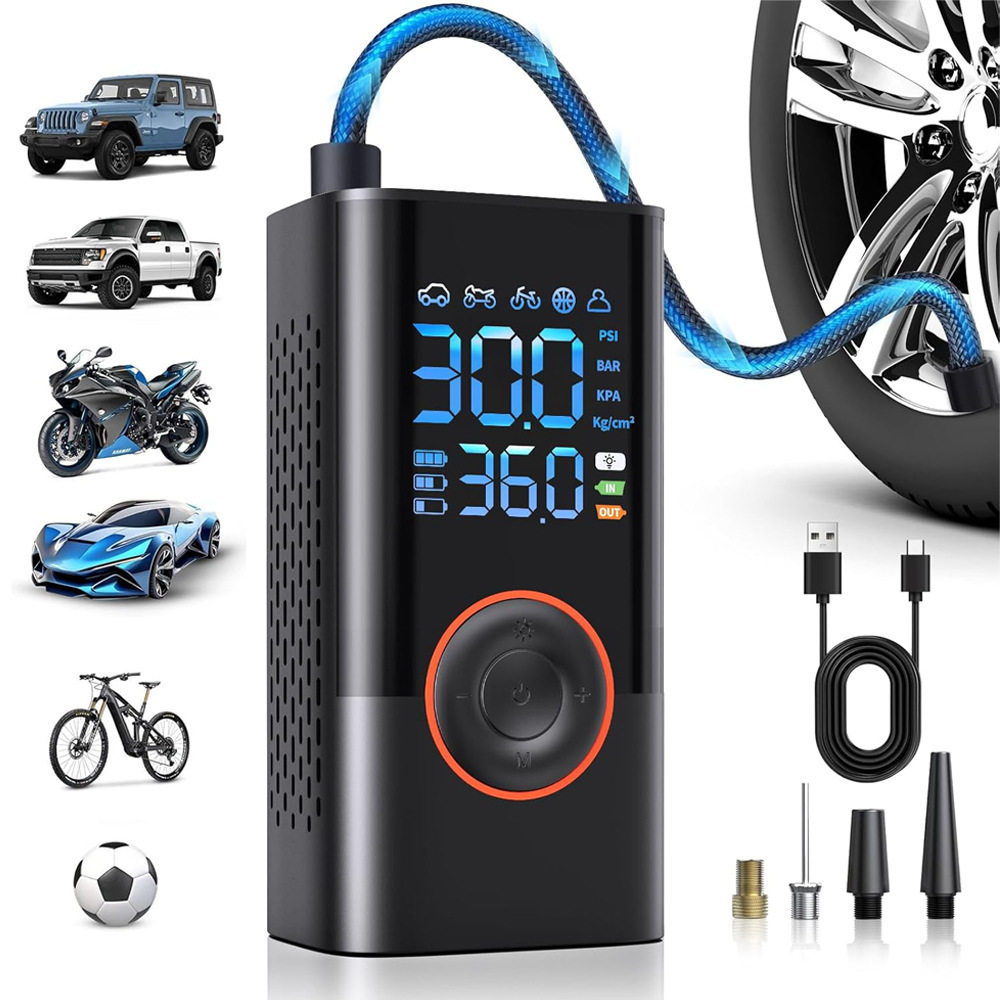 Cross-border portable air pump mini bicycle electric tire pump handheld charging dual-purpose car inflation