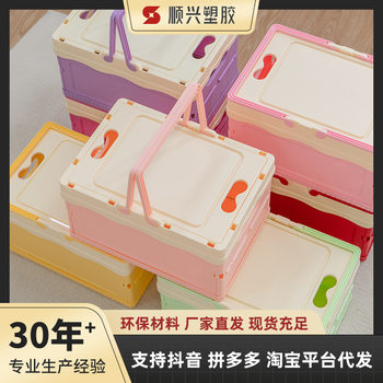 Shunxing Outdoor Foldableable Plastic Snack Storage Basket Fruit Basket Supermarket Satchel Shopping Hanging Basket Accessible Luxury Picnic Basket