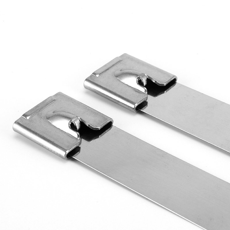 304 self-locking stainless steel tie 16MM wide metal white steel tie wire marine traffic tag outdoor tie