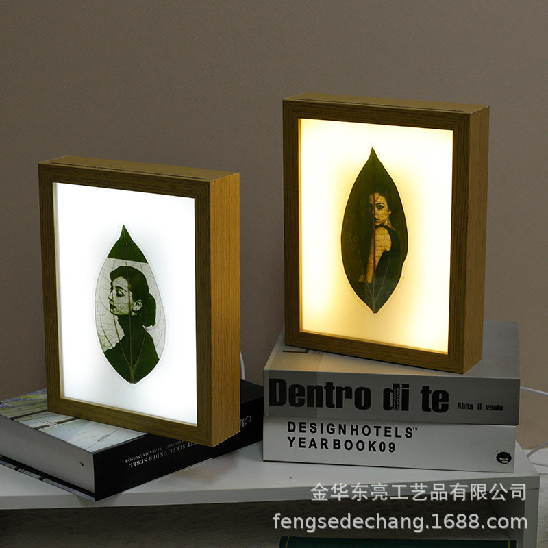 Leaf Carving Photo Frame with Light Source Leaf Carving Photo Gifts Wholesale for Girls and Girlfriends Holiday Birthday Gifts