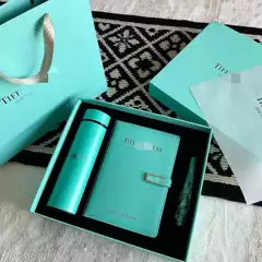 T's Classic Blue Notebook Set Three-Piece Notepad Signature Pen Thermos Cup Gift Box Set Souvenir
