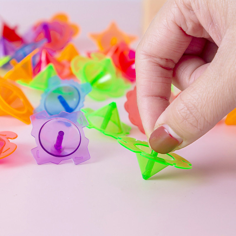 Small Lace Top Transparent Plastic Small Top Colorful Kindergarten Small Gift Street Stall Toys Wholesale Yiwu