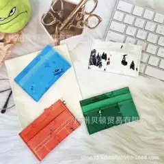 Cross-Border Card Holder Ski Graffiti European and American Card Holder Id Holder Credit Card Small Card Slot Business Card Wallet Multi-Card Slot Card Holder