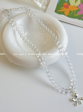 MilkyWay小花透明串珠项链韩系串珠锁骨链简约可爱甜美少女感配饰