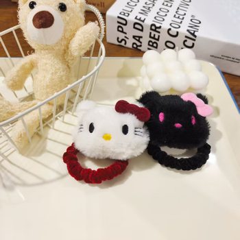 Cute Plush Cat Hairpin Hairband Super Cute Cartoon Fabric Hair Accessories Large Bangs Hairpin Ball Headband